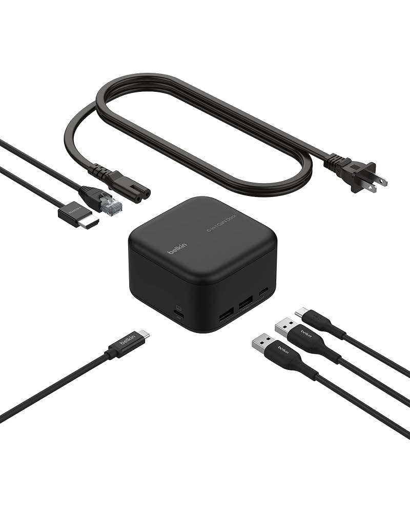 Amazon.com: Belkin Connect USB-C 6-in-1 Core GaN Dock 130W